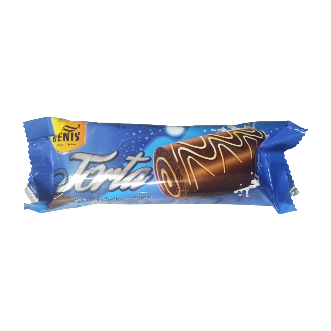 کیک اسفنجی رولی با روکش کاکائو تورتا 40 گرم