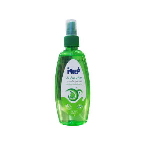 روغن بدن کودک فیروز حاوی عصاره آلوئه ورا مرطوب کننده و ضد التهاب 200ml