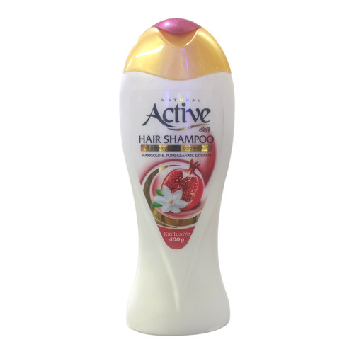 شامپو اکتیو مخصوص موهای آسیب دیده و رنگ شده حاوی عصاره های انار و گل همیشه بهار 400g