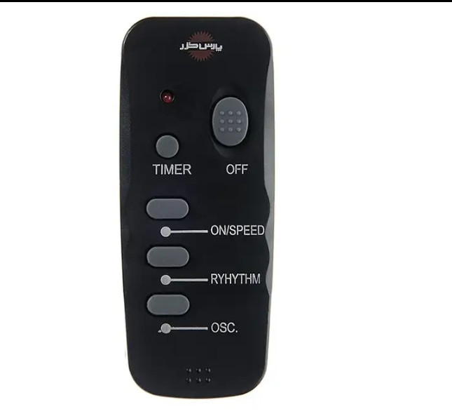 پنکه پارس خزر مدل FSR_SHIBA ایستاده با قابلیت تنظیم سرعت ، تایمر و کنترل از راه دور، حداکثر توان 60 وات و حجم باد دهی 56 متر مکعب بر دقیقه ابعاد 106×24×49 سانتیمتر و گرید انرژی A