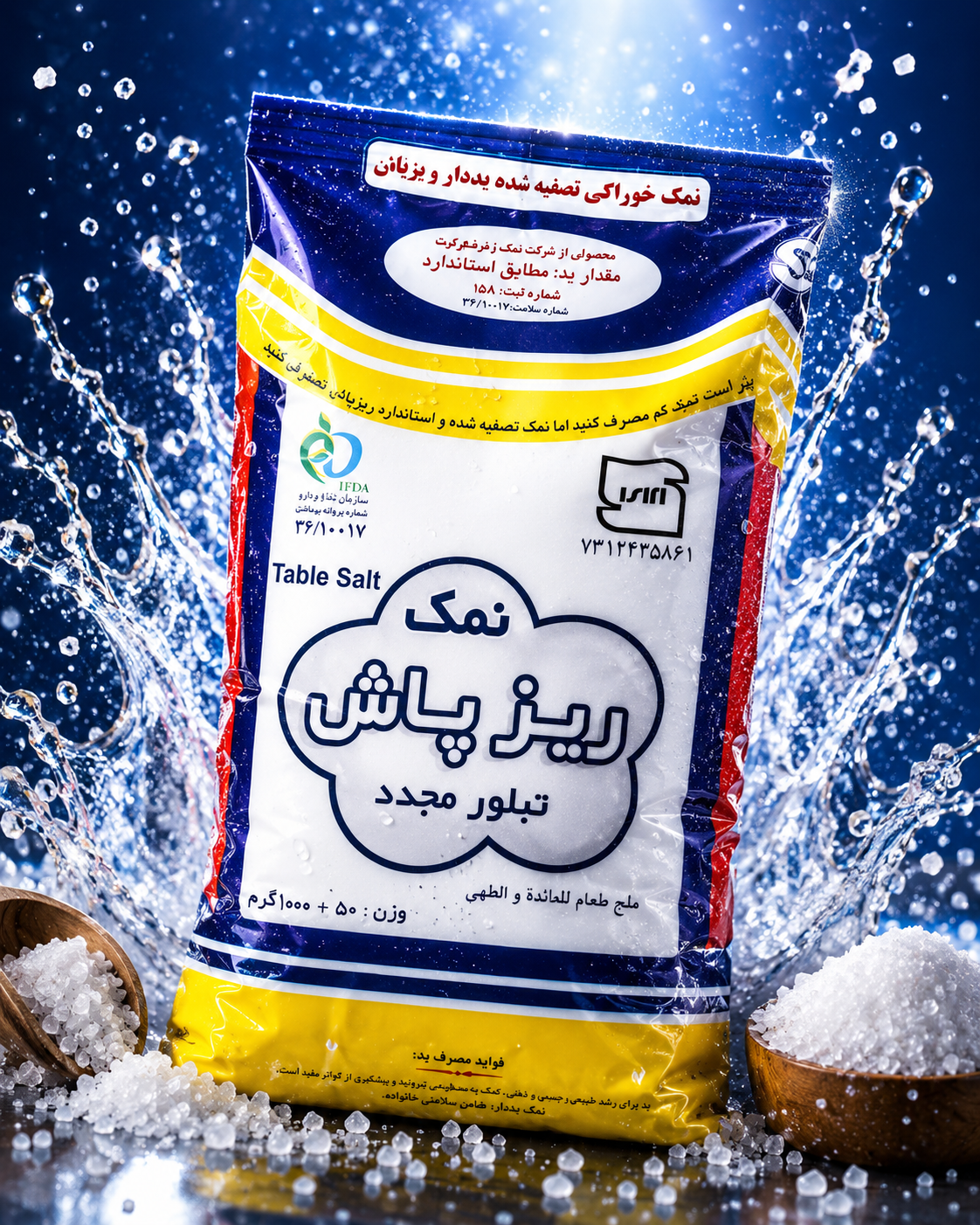 نمک ریزپاش 1000گرم