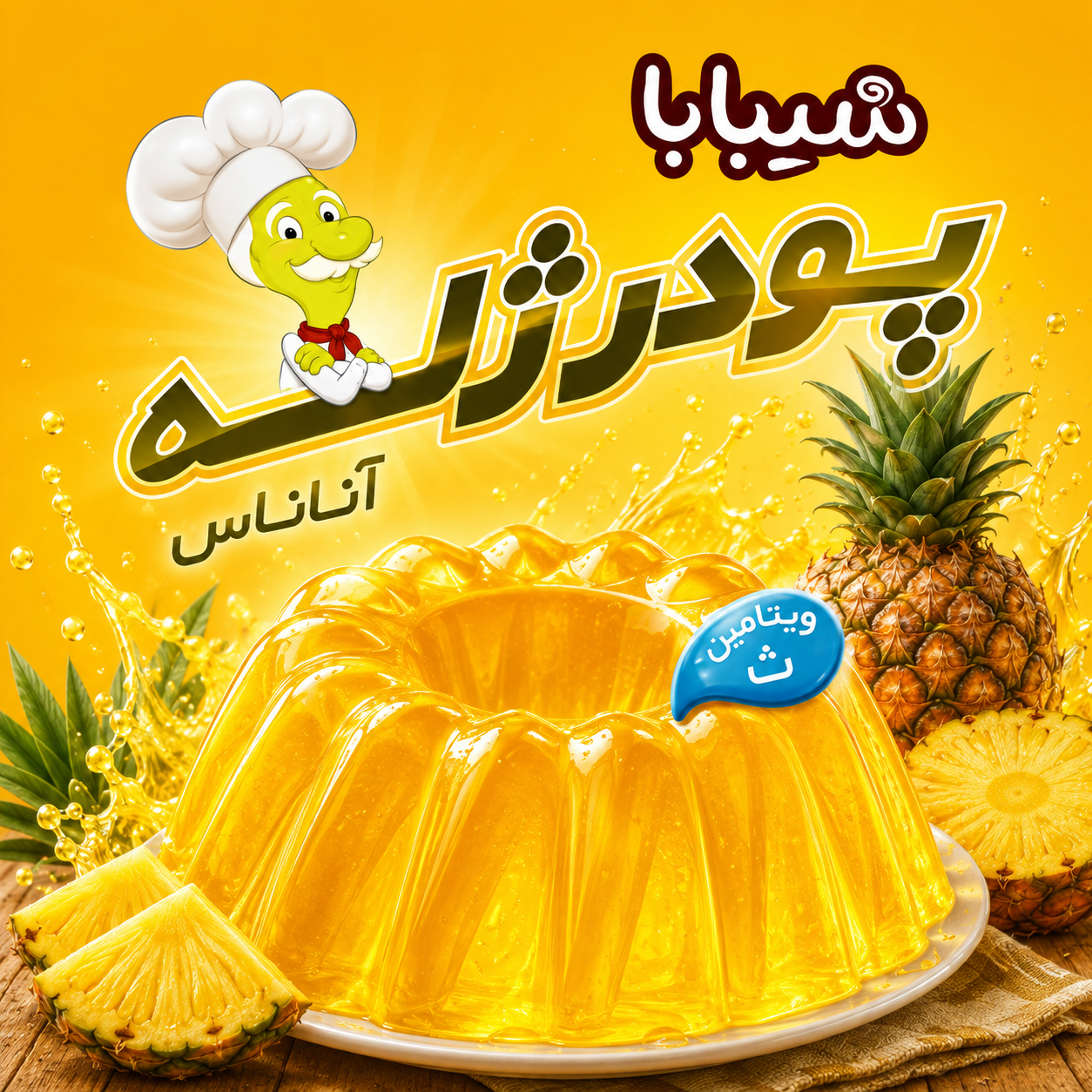 پودر ژله آناناس شیبایا 100 گرم