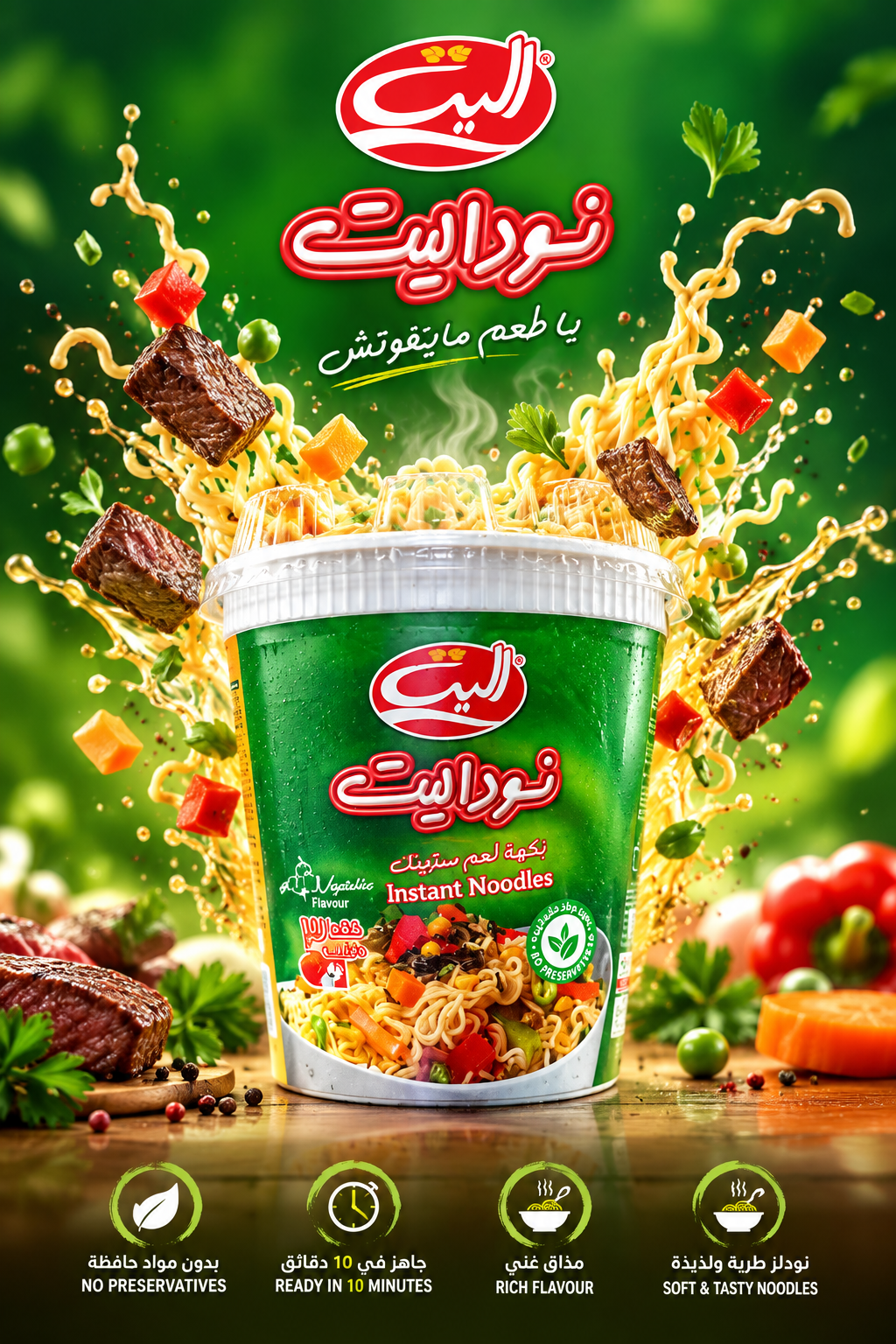 نودالیت با طعم سبزیجات لیوانی 65 گرم