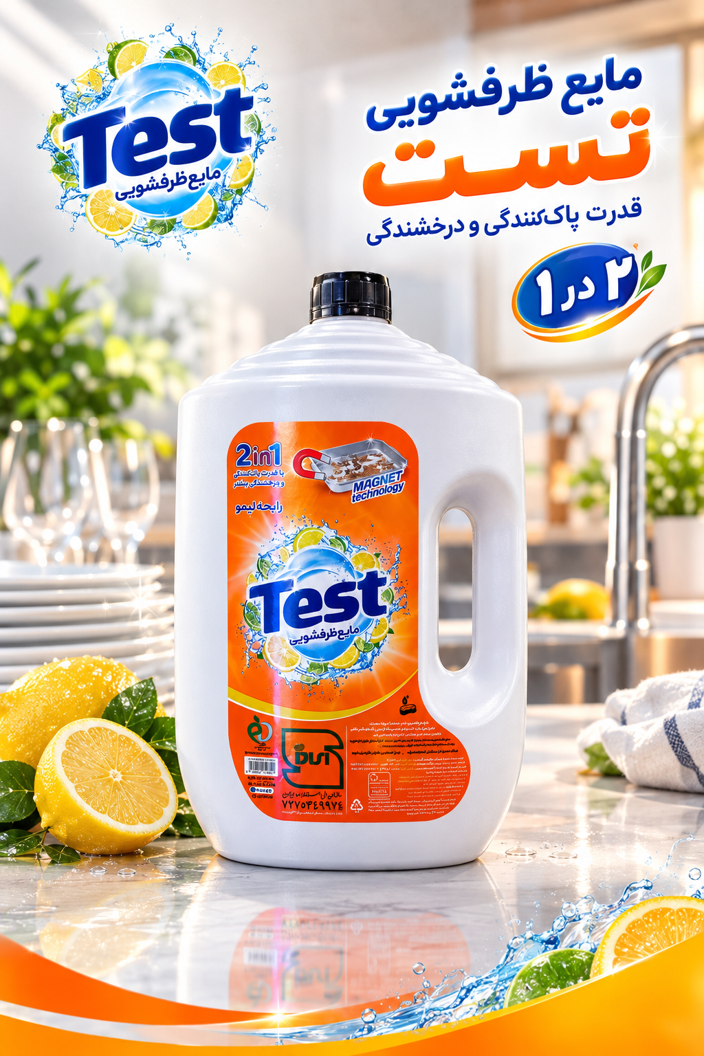 مایع ظرفشویی تست 3/75 لیتر