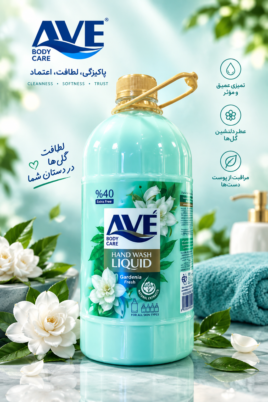 مایع دستشویی نرم کننده پوست اوه AVE 1/8Kg