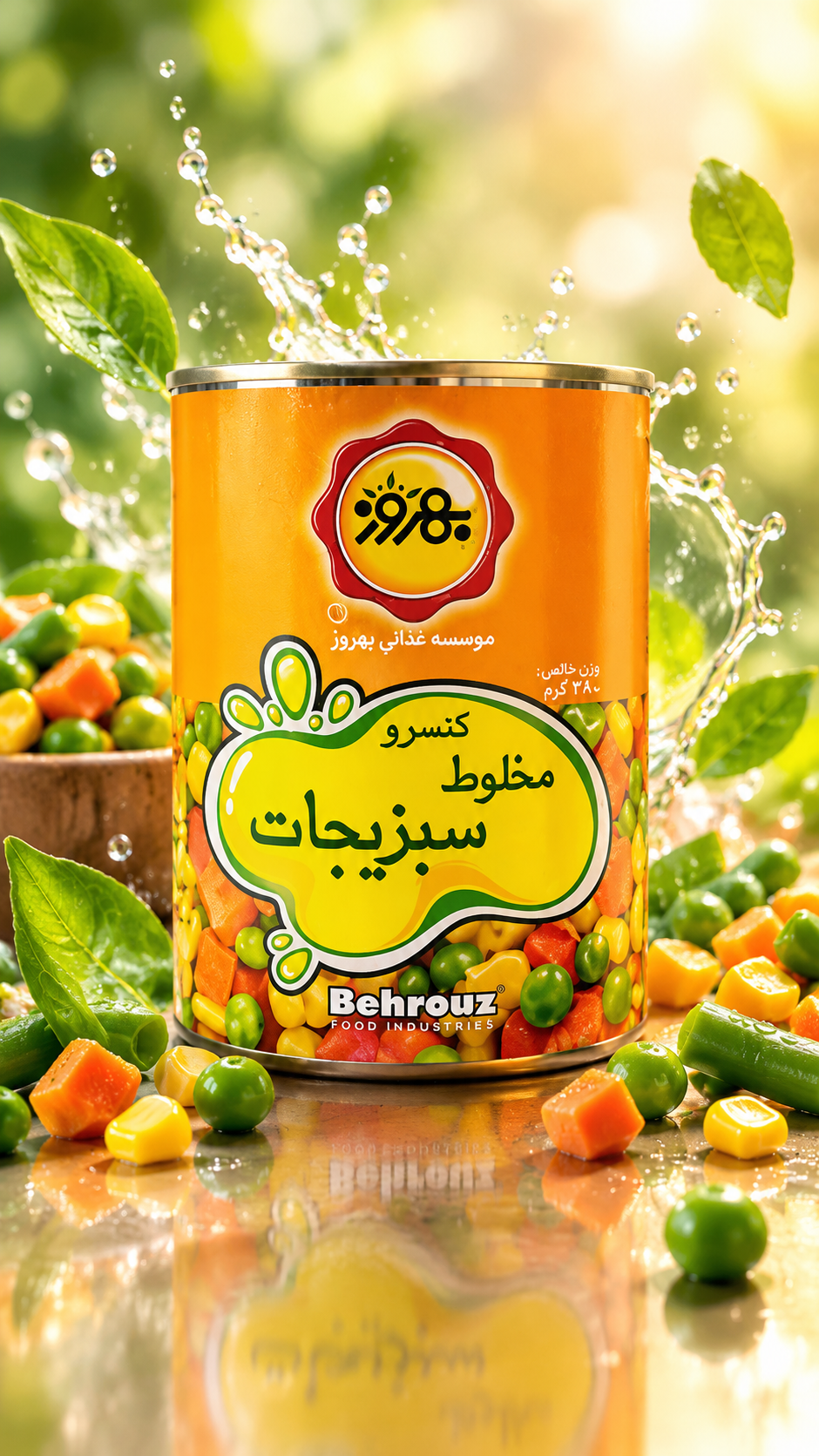 کنسرو مخلوط سبزیجات بهروز 380 گرم